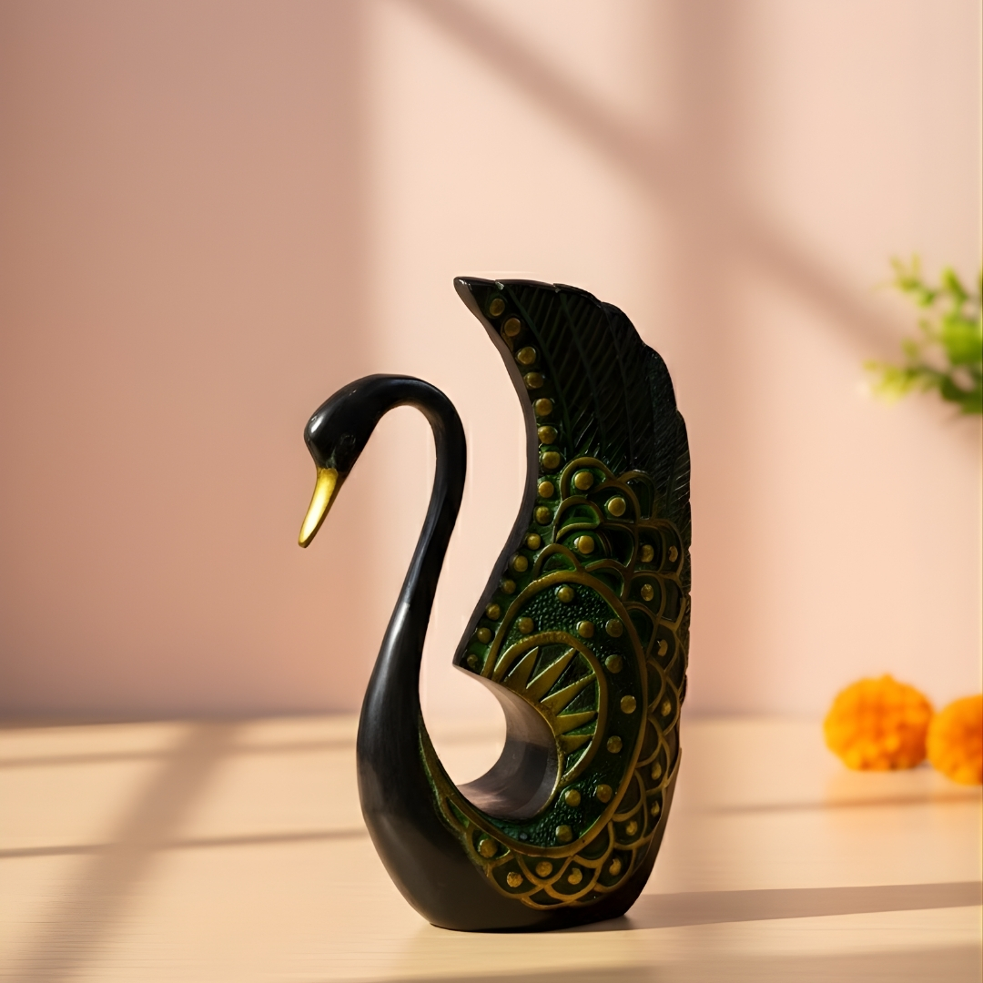 Luxury Black & Gold Swan Couple - Image 2